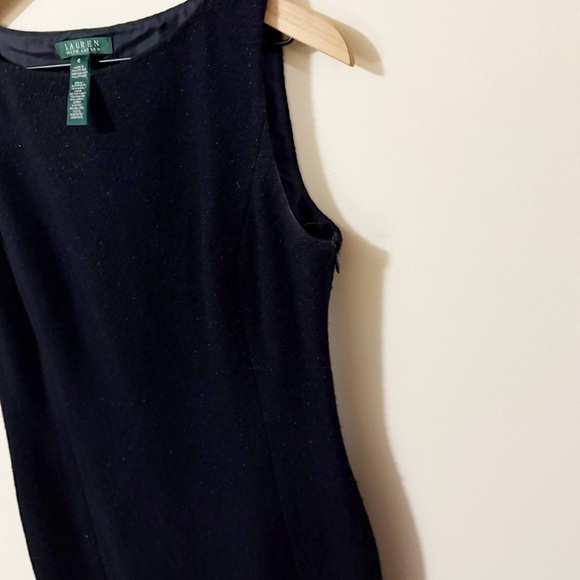 Vintage Lauren Ralph Lauren Wool Blend Glittery Sheath Dress Size 6 Business - Picture 6 of 8